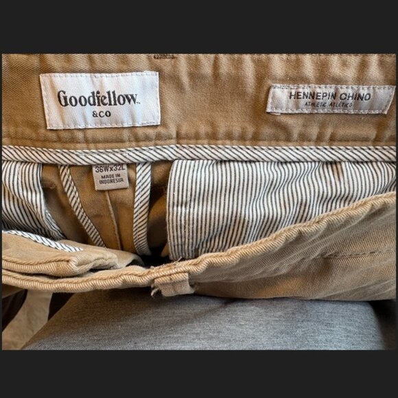 Goodfellow & Co Tan Every Wear Athletic Fit Chino Pants Men's Size 36W x 32L - Picture 3 of 4
